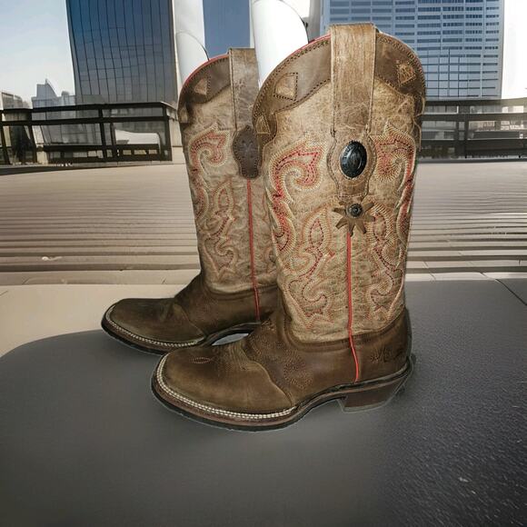 Tombstone Arena Queen Womens Rodeo Cowboy Boots Brown Leather US Size 6.5 - Picture 1 of 11